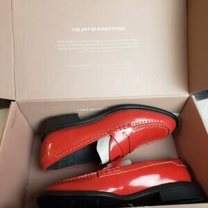 Franco Sarto Women's Eden Studs Loafer Women 7M Red Patent Leather Classic